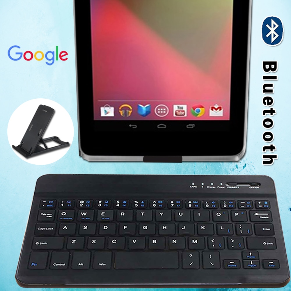 Bluetooth Toetsenbord Draadloos Toetsenbord Voor Google Nexus 7 1st Gen /2nd Gen Oplaadbare Geruisloze Toetsenborden Bluetooth