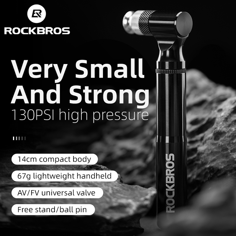 Rockbros Mini Fietspomp Aluminium 130PSI Slijtvaste Draagbare -Proof Fiets Inflator Voor Av Fv Ultralight luchtpomp
