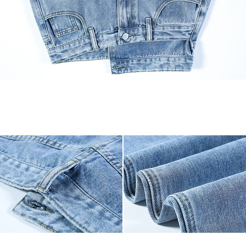 Katoen Jeans Vrouwen Wijde Pijpen Denim Broek Femme Blauw Streetwear Baggy Rechte Taille Broek Vrouw Xxl