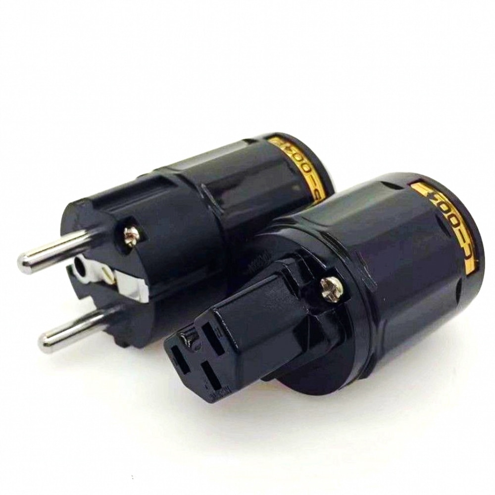Oyaide C-004 P-004E Schuko Europa Eu Power Plug Rhodium Iec Audio Connector Vrouwelijke-Mannelijke Matihur Audio Hifi