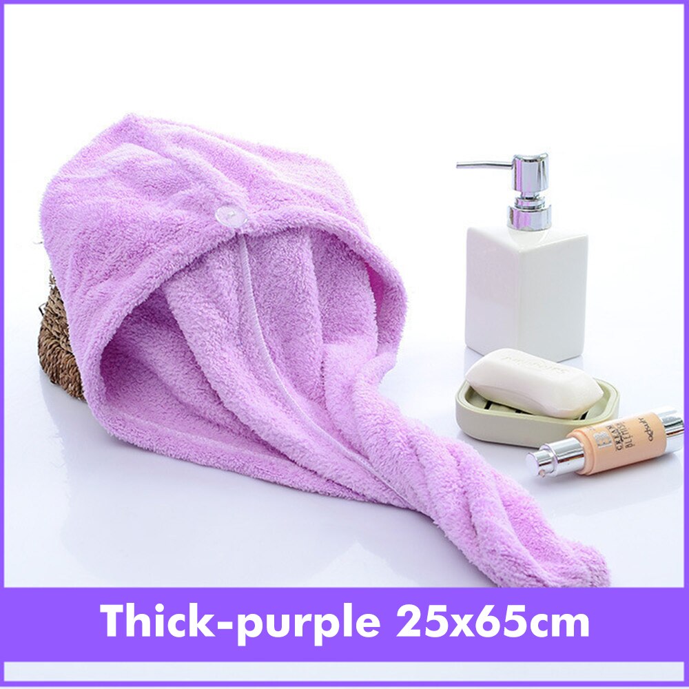 Towel Hair Drying Quick-Dry Bath Towel Microfiber Solid Soft Skin-Friendly Without Irritation Super Water Absorption Performance: Purple