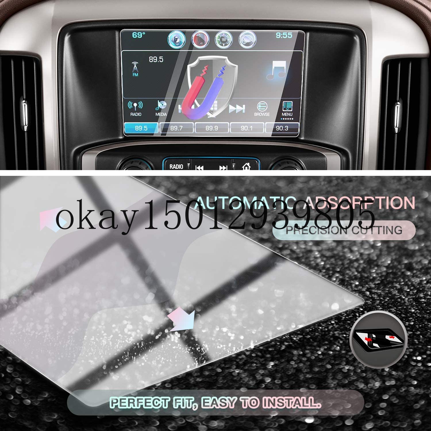 Voor Chevrolet Silverado 1500HD 2500HD 3500HD Mylink Auto Navigatie Touch Screen Protector, helder Gehard Glas (8 Inch)