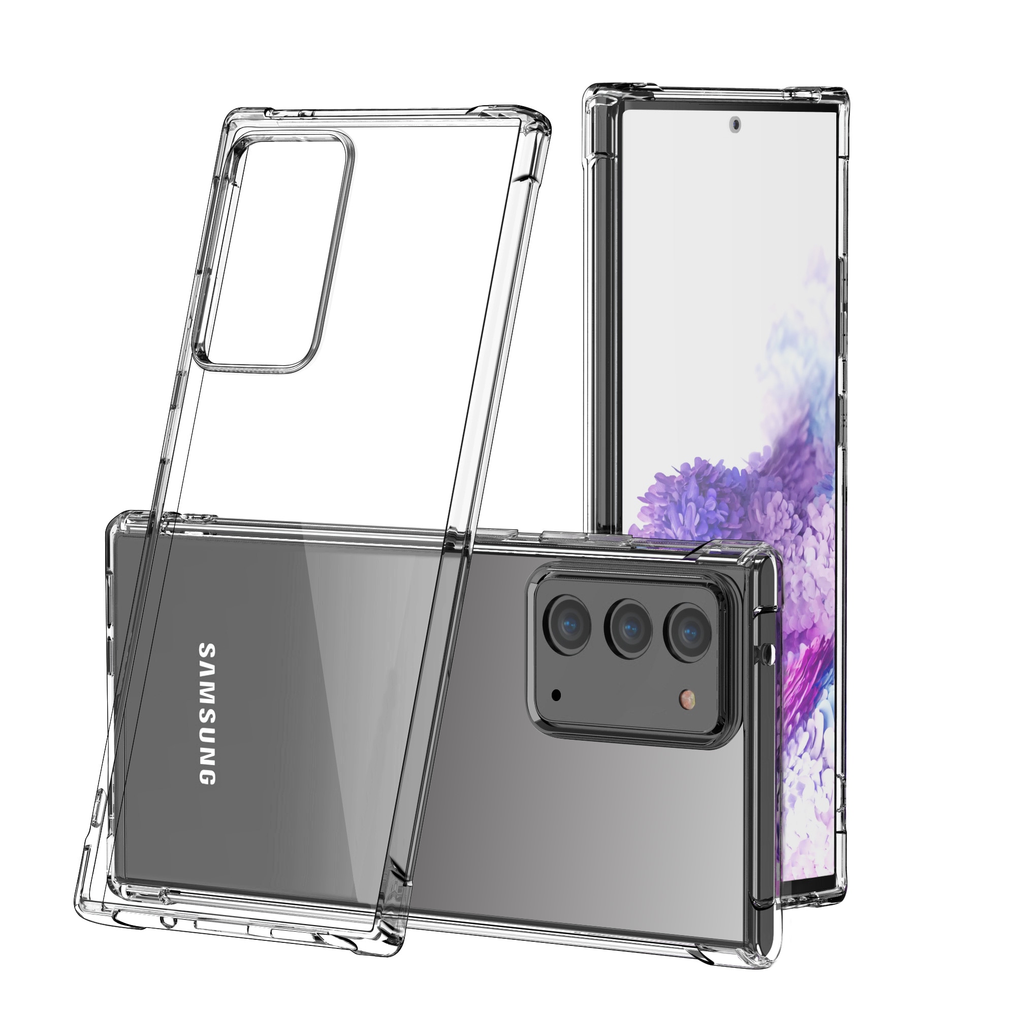 Hybrid Bumber Case Voor Samsung Galaxy Note 20 / 20 Ultra Vier-Hoek Airbag Shockproof Back Cover Clear Gevallen note20 Bescherming