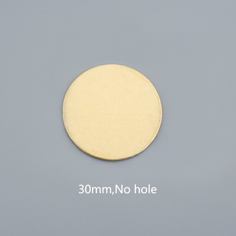 10 Uds. De dijes de disco de latón crudo de 30mm de diámetro con estampado de Metal en blanco sin agujeros, accesorios para fabricación de collares colgantes