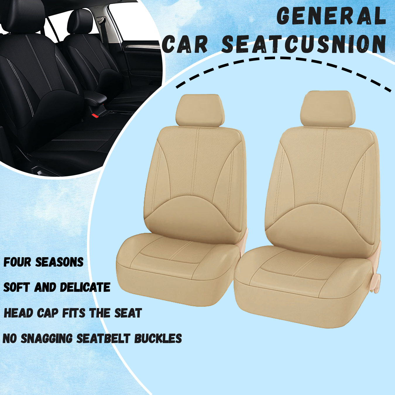 Kunstleer autostoelhoezenset Ademend autostoelkussen Universele, volledig verpakte stoelhoes Compatibel met airbag: Donkergroen