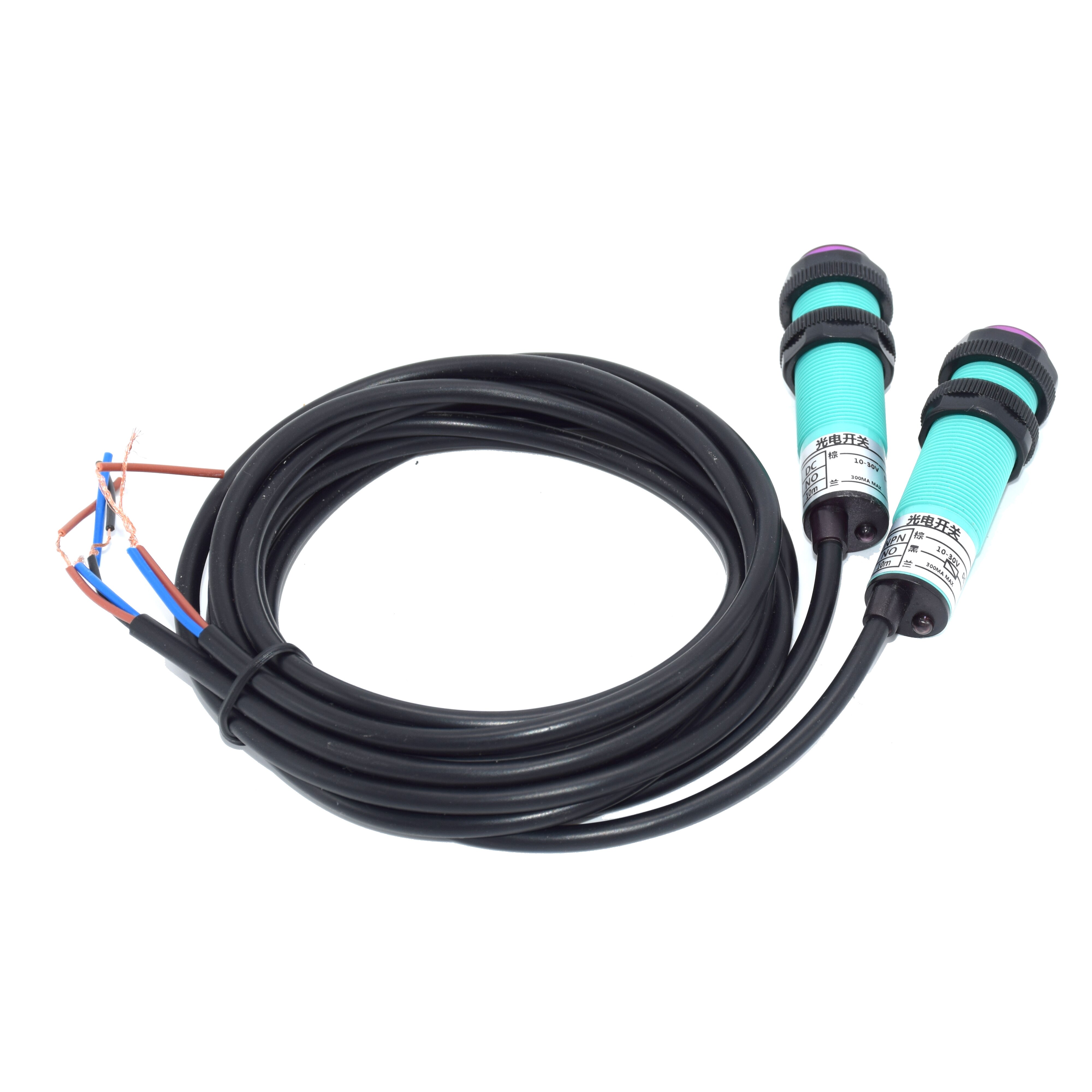 DC10~30V Infrared Beam Sensor Photoelectric Switch Photocell NPN Output Light Barrier 8m Detect Distance