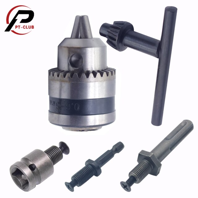0.6-6mm Precise Drill Chuck Converter 3/8''-24UNF Thread Quick Change Adapter SDS-Plus Shank 1/4" Hex: 4pcs set