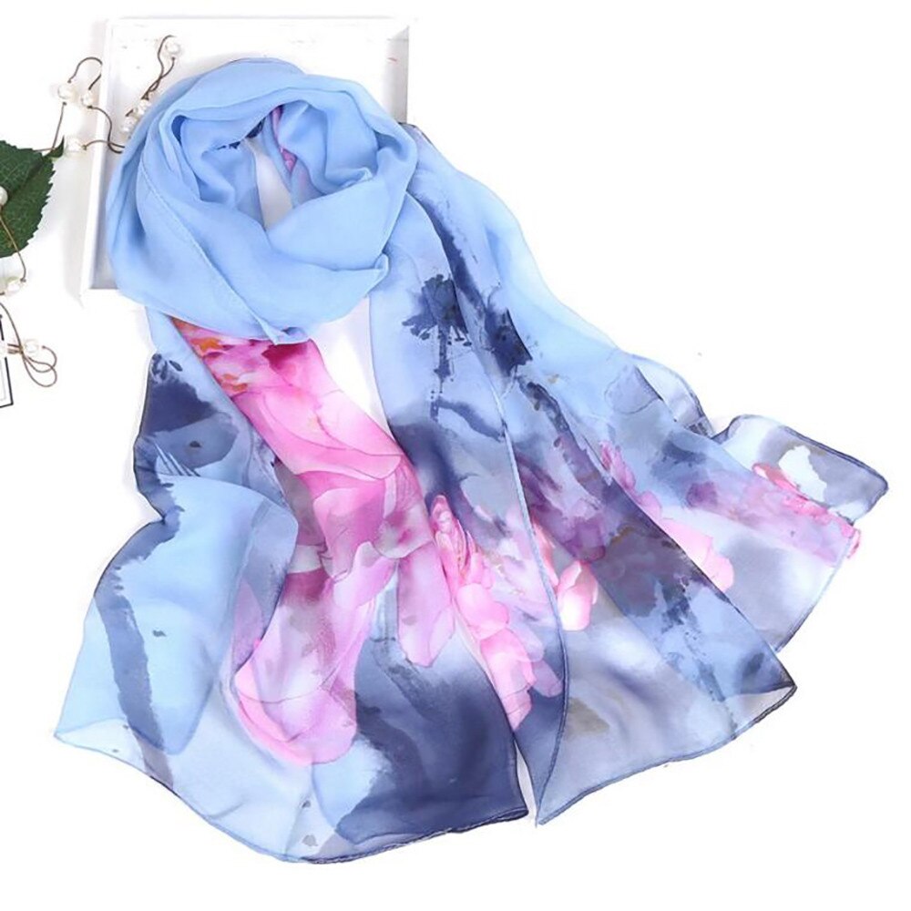 Newest Women Shawls Lotus Printing Long Soft Wrap Scarf Ladies Shawl Soft Scarves Fantastic Neckerchief Wraps ##: i