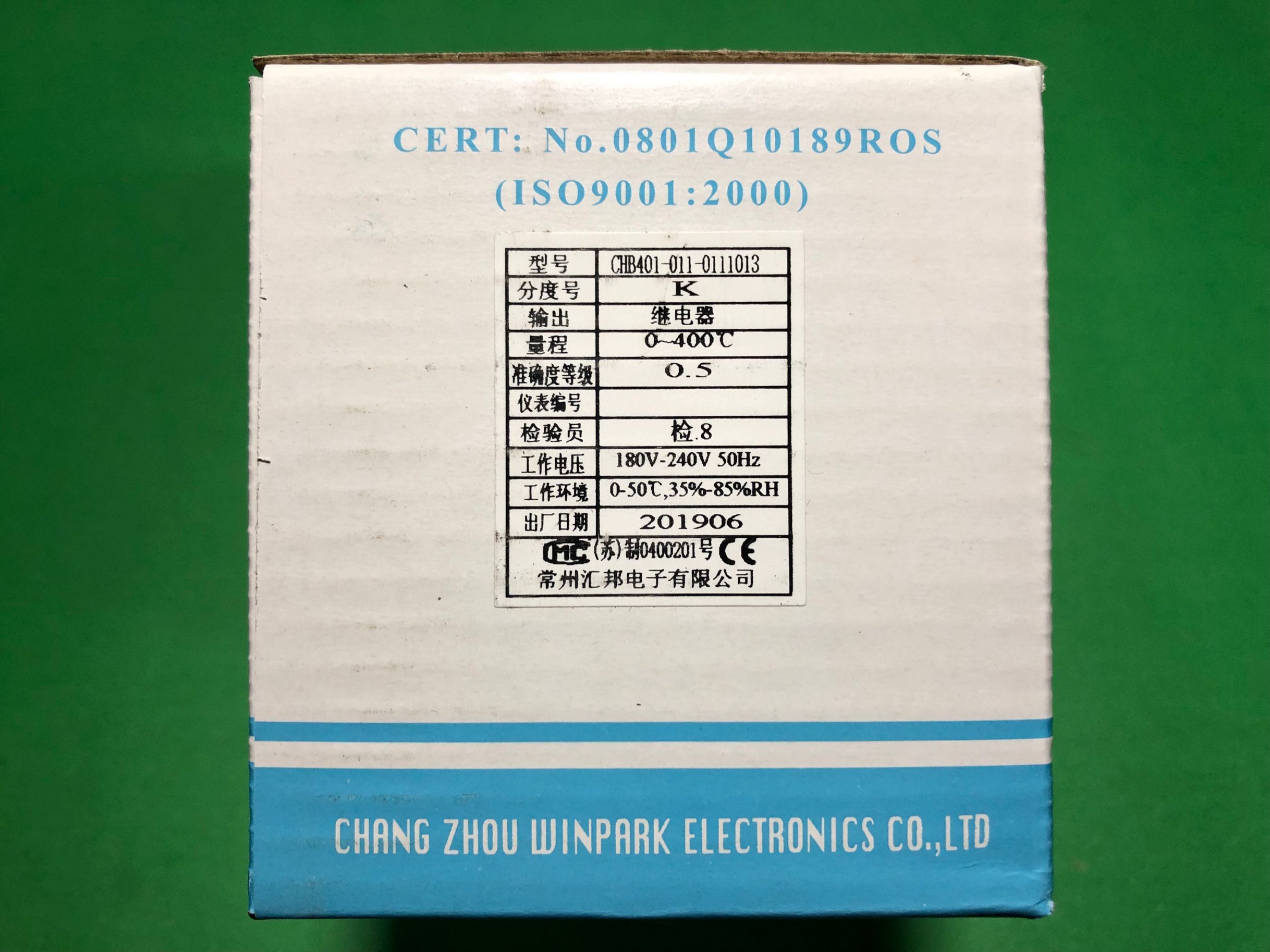 Controlador de temperatura WINPARK Changzhou Huibang CHB401-011-0111013