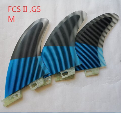 G7 G5 FCS II 2 Surfing Fins Tri Set Line yellow blue Surfboard Fin Surf Accessory M L: A M