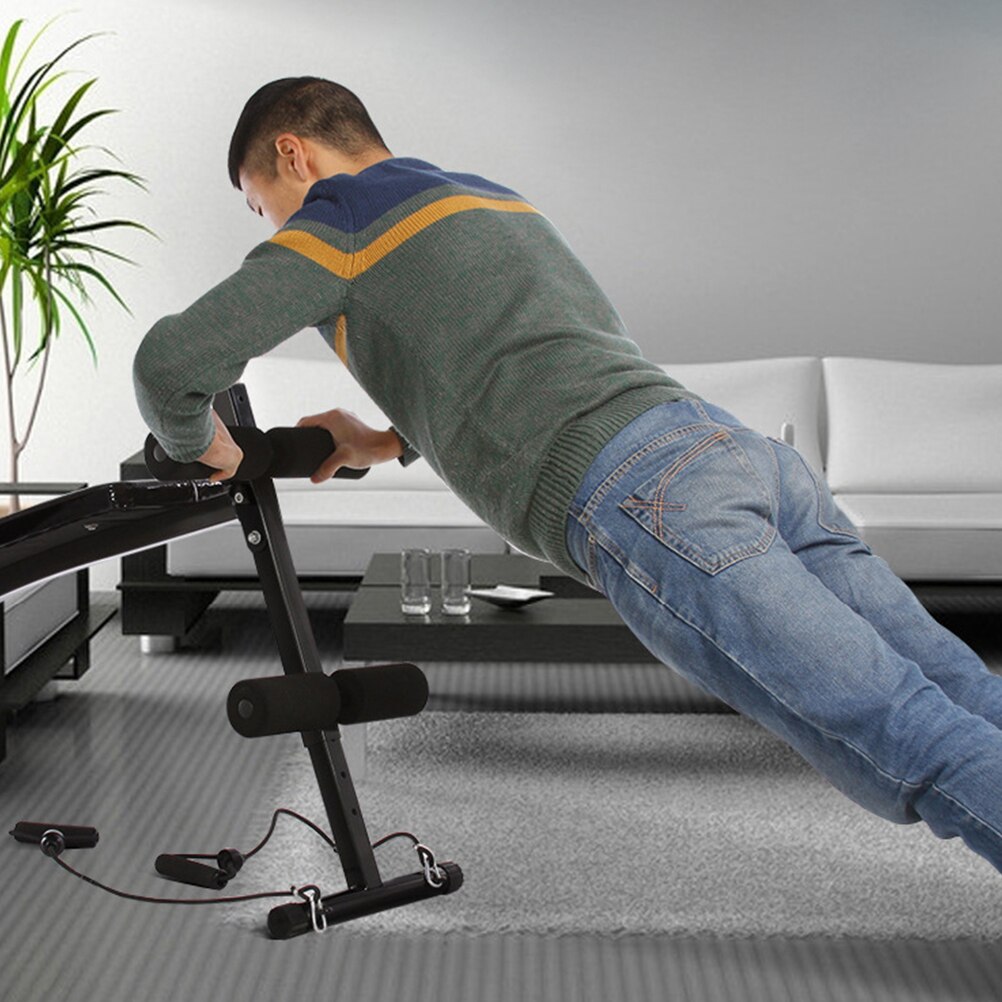 Folding Sit Up Bench Abdominal Exercise Board Workout Fitness Equipment (Black)
