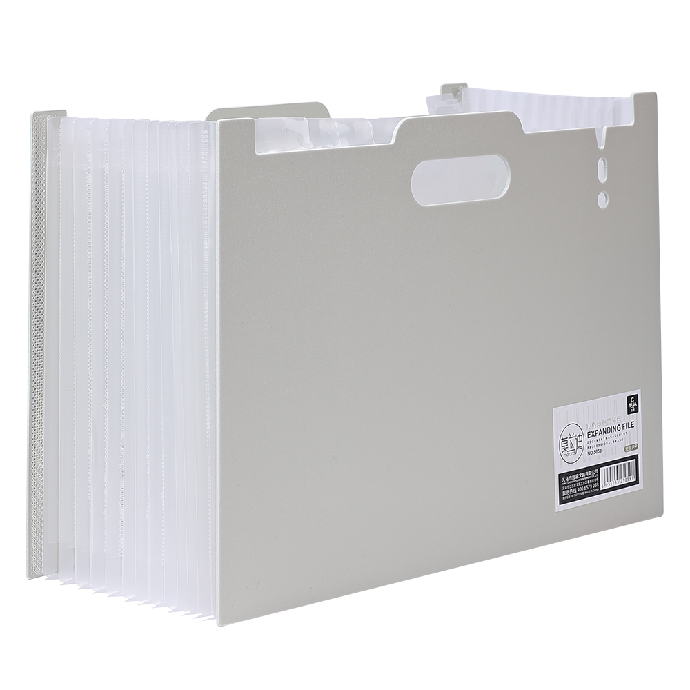 Filorganisator med , 13 lommer, udvidelige filmapper til papirkvitteringer, dokumentholder i , a4 størrelser til skole og kontor med farverige faner: Lysegrå