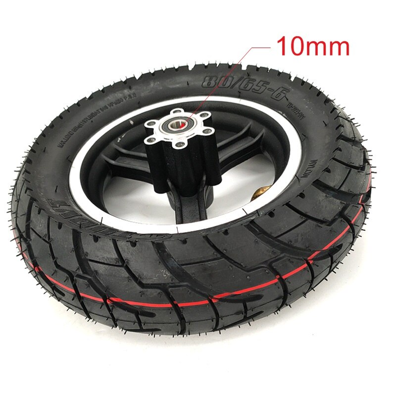 10 pouces 10x3.0 pneu 80 / 65-6 pneu + moyeu de roue scooter électrique chambre à air pliant vélo épaissi résistant à l'usure pièces de pneu