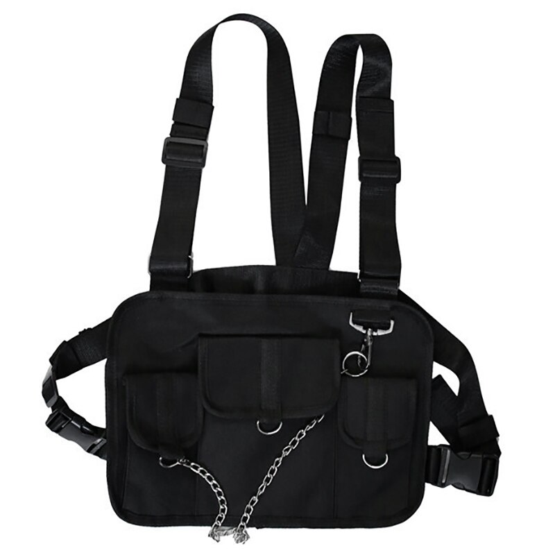 Sac de poitrine pour hommes Hip Hop harnais poitrine plate-forme sac gilet Streewear femmes sac à bandoulière poitrine paquet taille Pack: Default Title