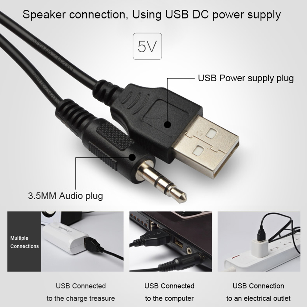 SADA USB Wired Bluetooth Speaker Set D-202 Computer Speakers Bas Muziekspeler Subwoofer Sound Box voor Desktop Laptop Tablet PC