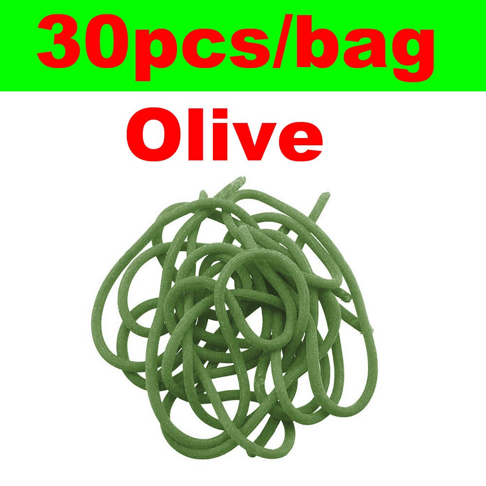 30pcs/Pack Squirmy Worms for Knitting Nymphs, Shrimps, Grubs, San Juan Worms Fly Tying Material Fishing Flies: OLVE GREEN