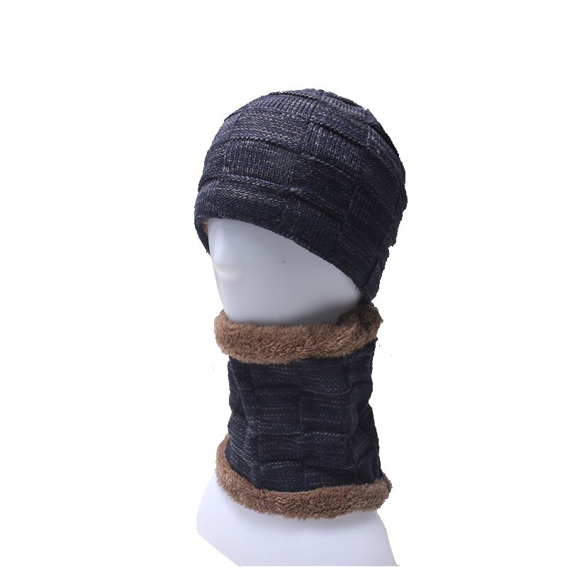 Unisex huer strikket kasket man beaines til vinter åndbare mænd gorras simple hatte tørklæde sæt varme solide afslappede dame huer: Sæt 3