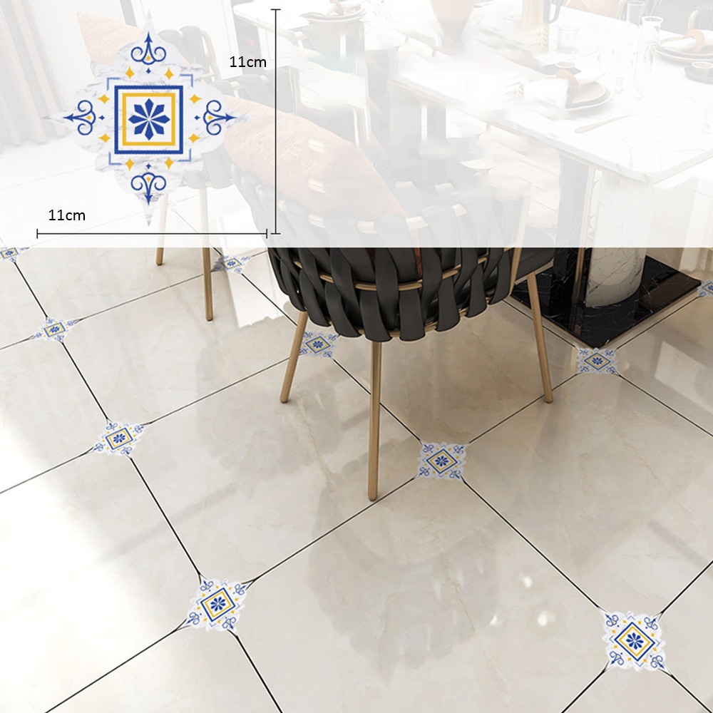 18pcs/Set Self Adhesive Waterproof PVC Ceramic Tile Stickers Wall Sticker Art Diagonal Floor Stickers Kitchen Home Decoration: F