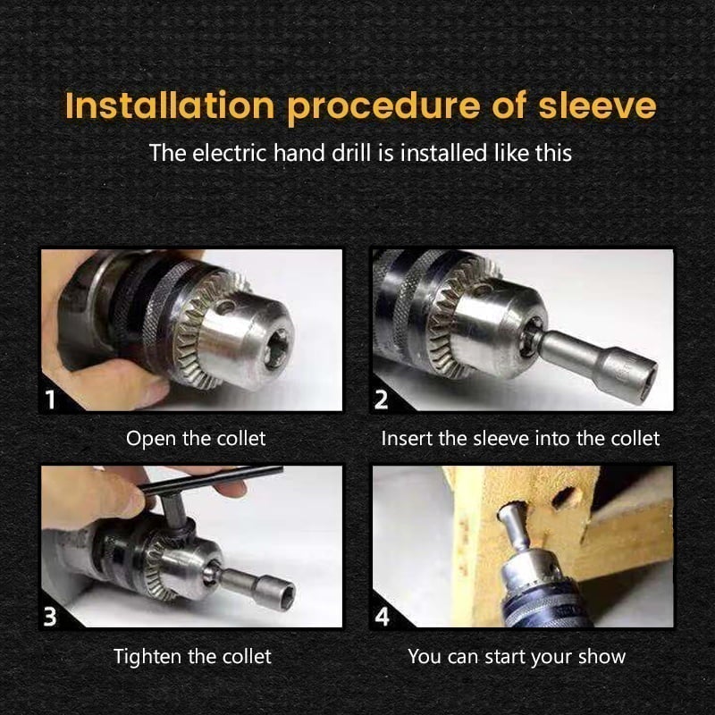 Hex Socket Sleeve Nozzles Nut Driver Set Screwdriver Deepen the wind batch head electric drill pneumatic screwdriver wrench nut