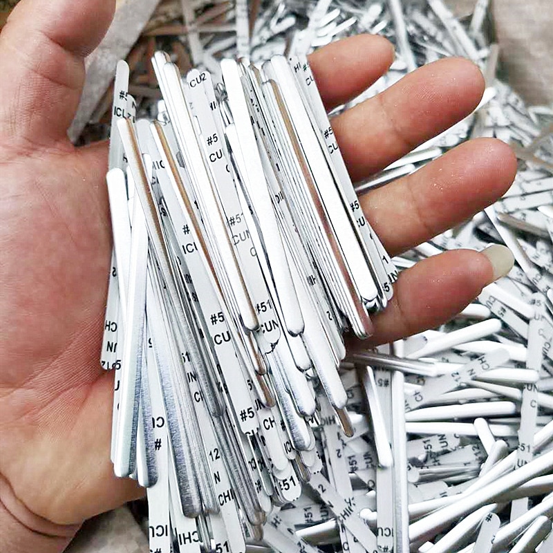 100 Stks/partij Lijm Metalen Platte Aluminium Metalen Neus Strips Brug Draad Clips Ties Voor Diy Masker Maken Ambachten Maken Accessoires