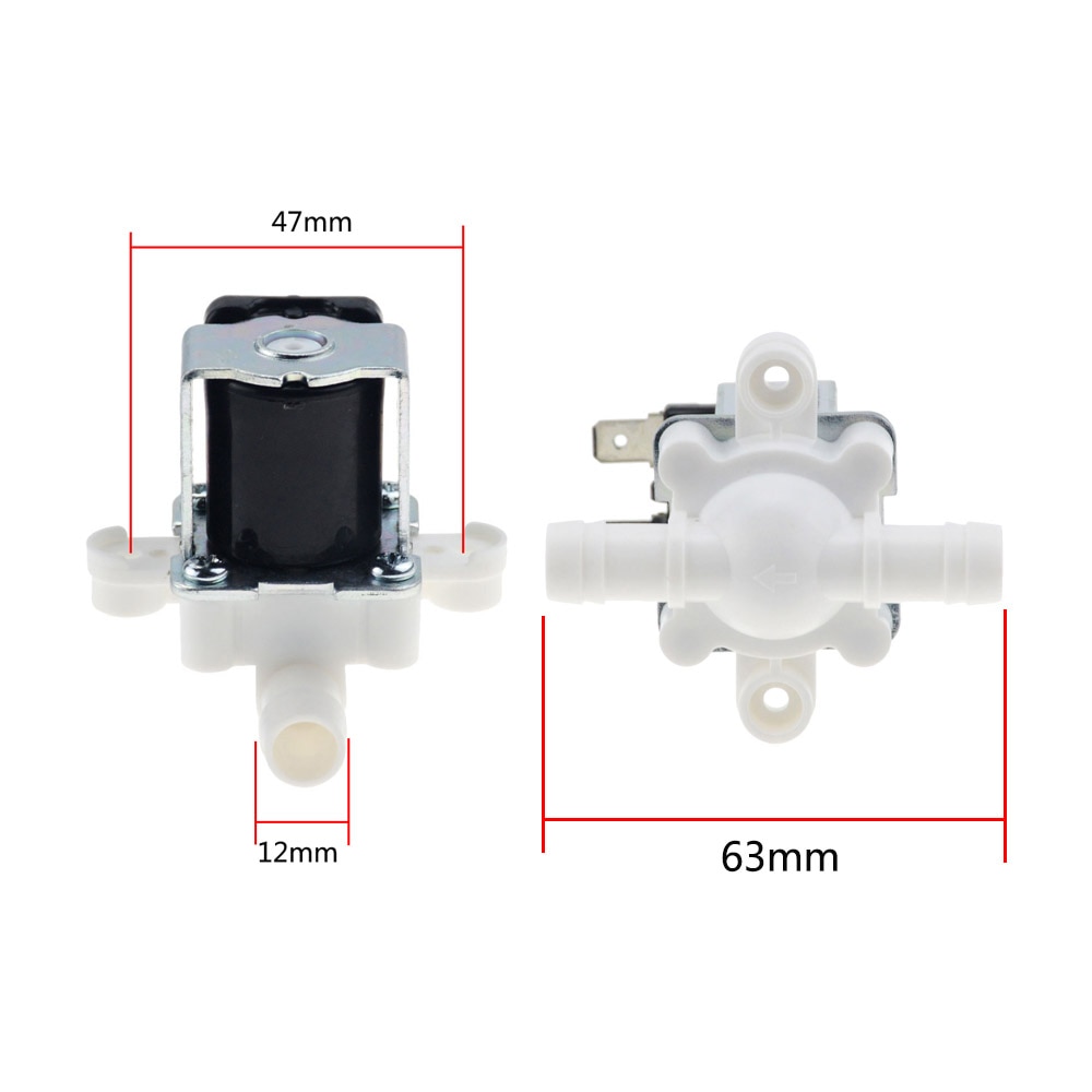12 24 36 110 220V Normally Closed Pressurized Solenoid Valve Inlet Valve 12mm For Water Dispenser Water Purifier Plastic