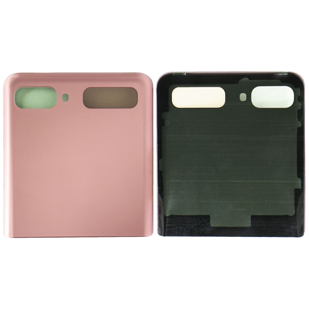 Nova tampa da bateria de vidro da porta traseira para samsung galaxy z flip 5g f707 f700 habitação parte traseira da substituição da bateria + adesivo