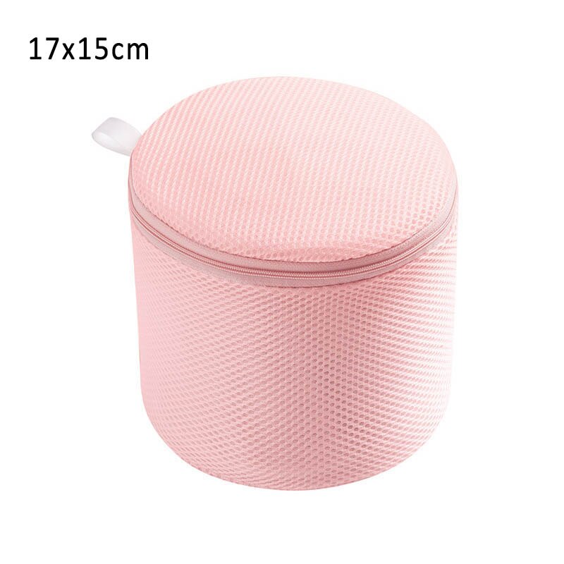 1 stuk ondergoed organizer bh mesh net duurzaam polyester japanse stijl waszak met rits waszakken badaccessoires: Roze