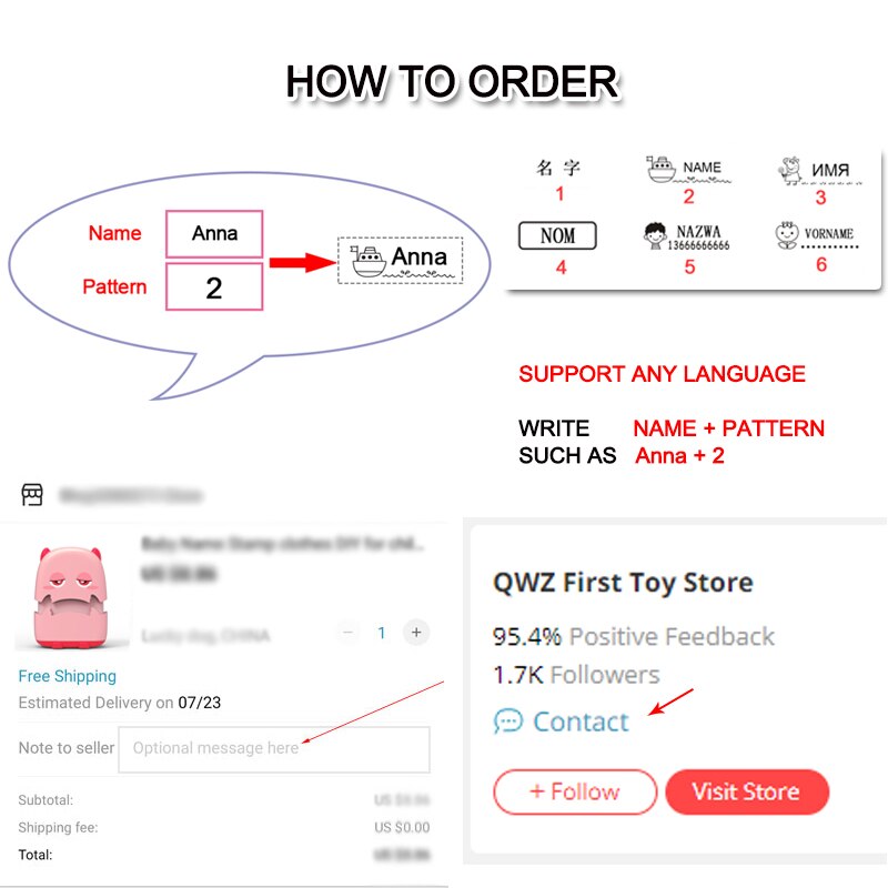 Selo de nome do bebê personalizado-feito presente diy para crianças selo estudante roupas capítulo não é fácil de desaparecer segurança bonito monstros brinquedo