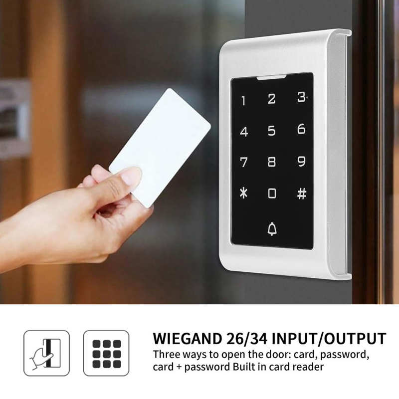 13.56MHz RFID Access Control System Password IC Card Backlit Keypad Touch Screen Attendance Machine