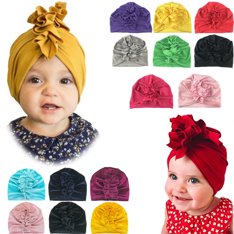 Nydelig baby jente pannebånd turban blomst nyfødt baby pannebånd elastisk låve smålåve hårbånd hårbånd baby hår tilbehør