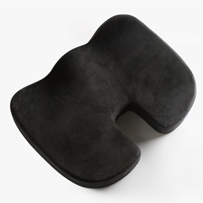 cojín de esponja de Gel cómodo, cojín de espuma con memoria para asiento, cojín en forma de U anti-hemorroides para silla de oficina, cojín para asiento de coche: VelvetBlack / Foam Inner Cusion