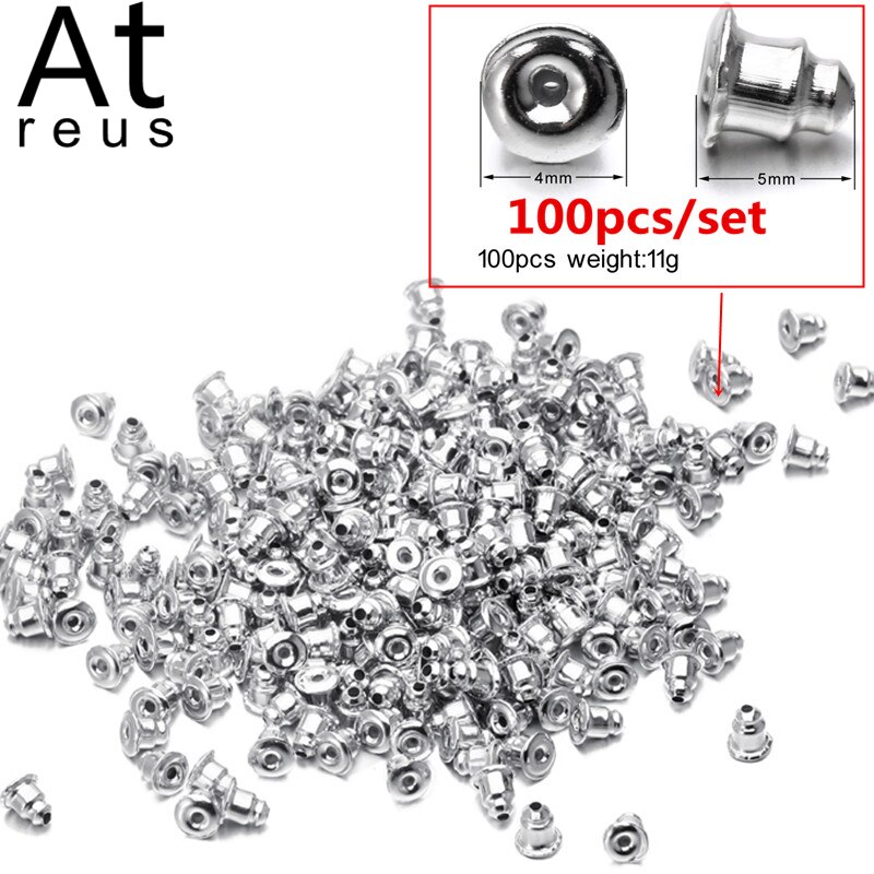 30-1000 Stuks Zachte Siliconen Rubber Earring Back Stoppers Voor Stud Oorbellen Earnuts Frisbee Vlinder Bullet Oordoppen Diy bevindingen: FT357bullet100pcs