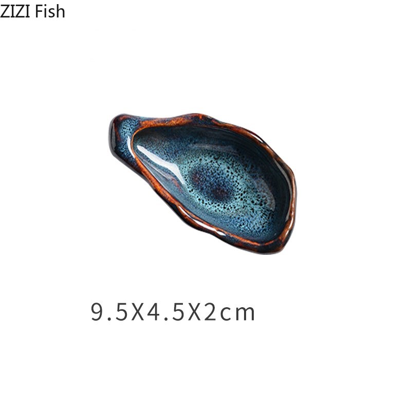 Irregular Ceramic Plate Oyster-shaped Dinner Plate Dessert Plates Fruit Snack Tray Decorative Plates Seasoning Bowl Spice Dishes