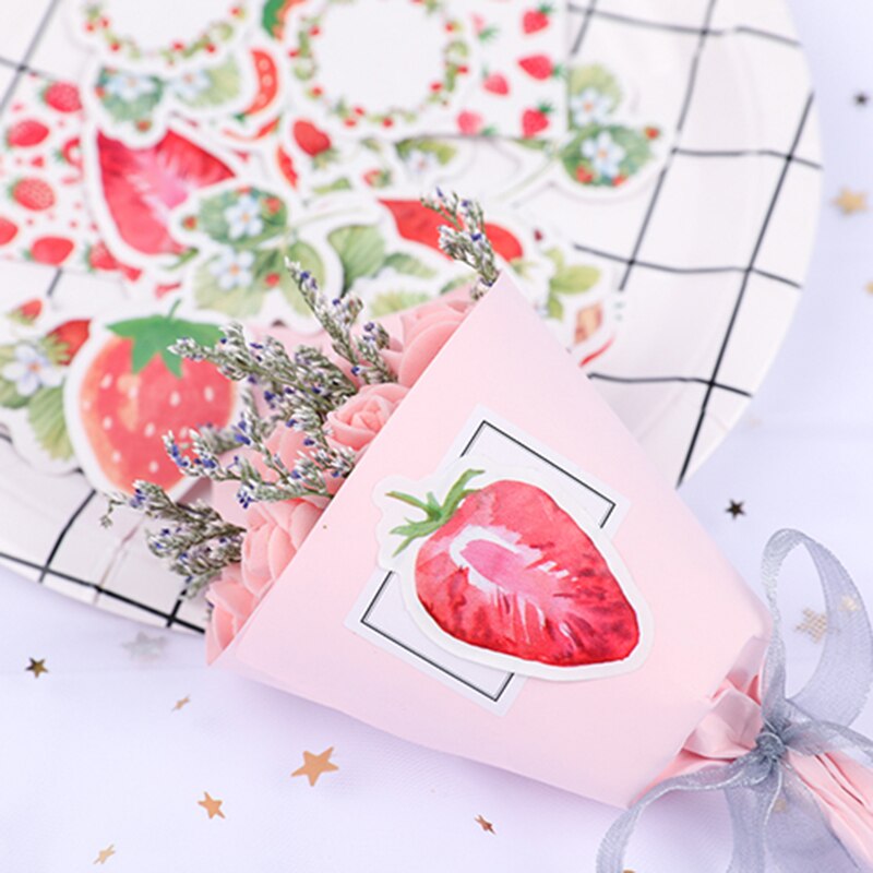 45 Pcs/box cute strawberry fruit paper sticker decoration stickers DIY for craft diary scrapbooking planner label sticker