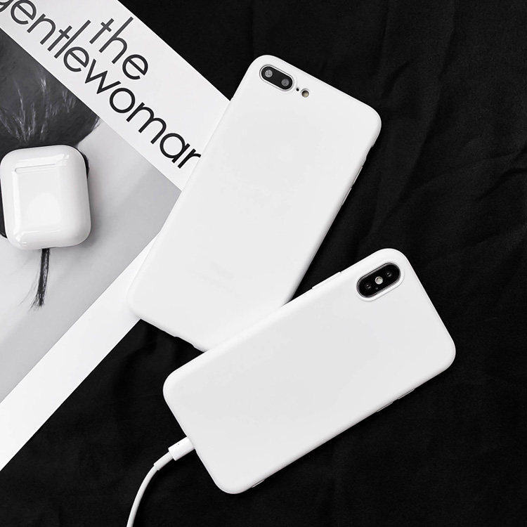 Funda de teléfono blanca mate para iPhone, 6, 6S, 7, 8 Plus, X, 10, SE, , 11, 12 Pro, XR, XS Max, funda de silicona suave de TPU para iPhone 12 mini