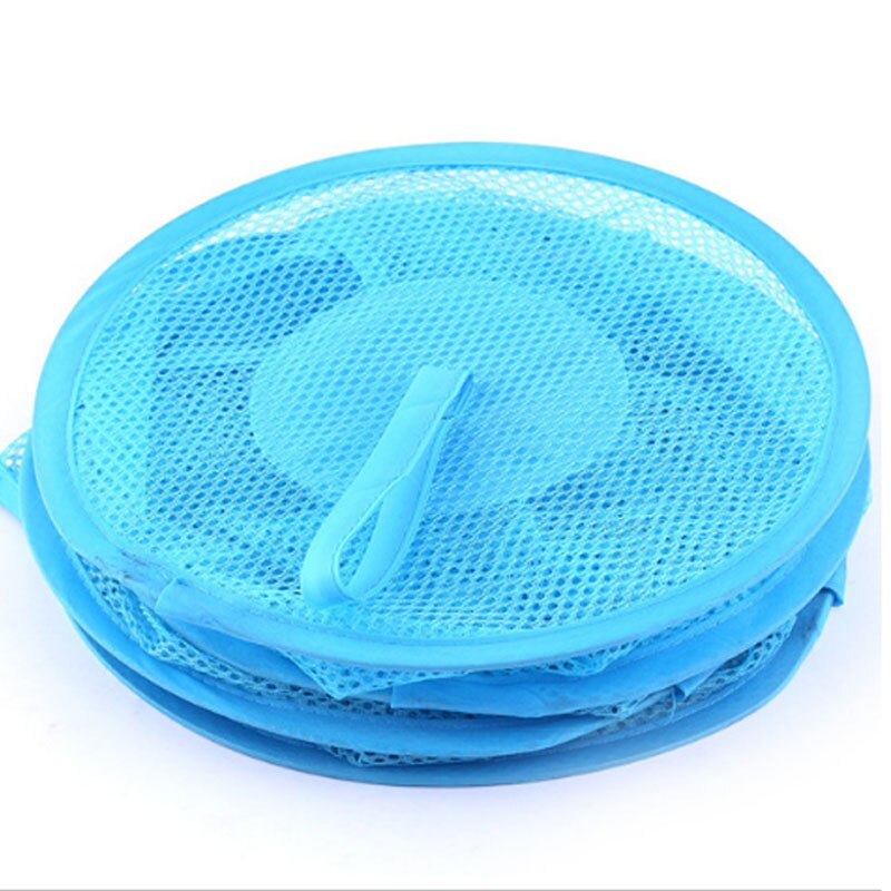 Składany wiszący Organizer siatkowy torby robić przechowywania pudełka pojemnik robić przechowywania bielizny kosz odzież przechowywanie rozmaitości Dom dekoracja: Niebieski