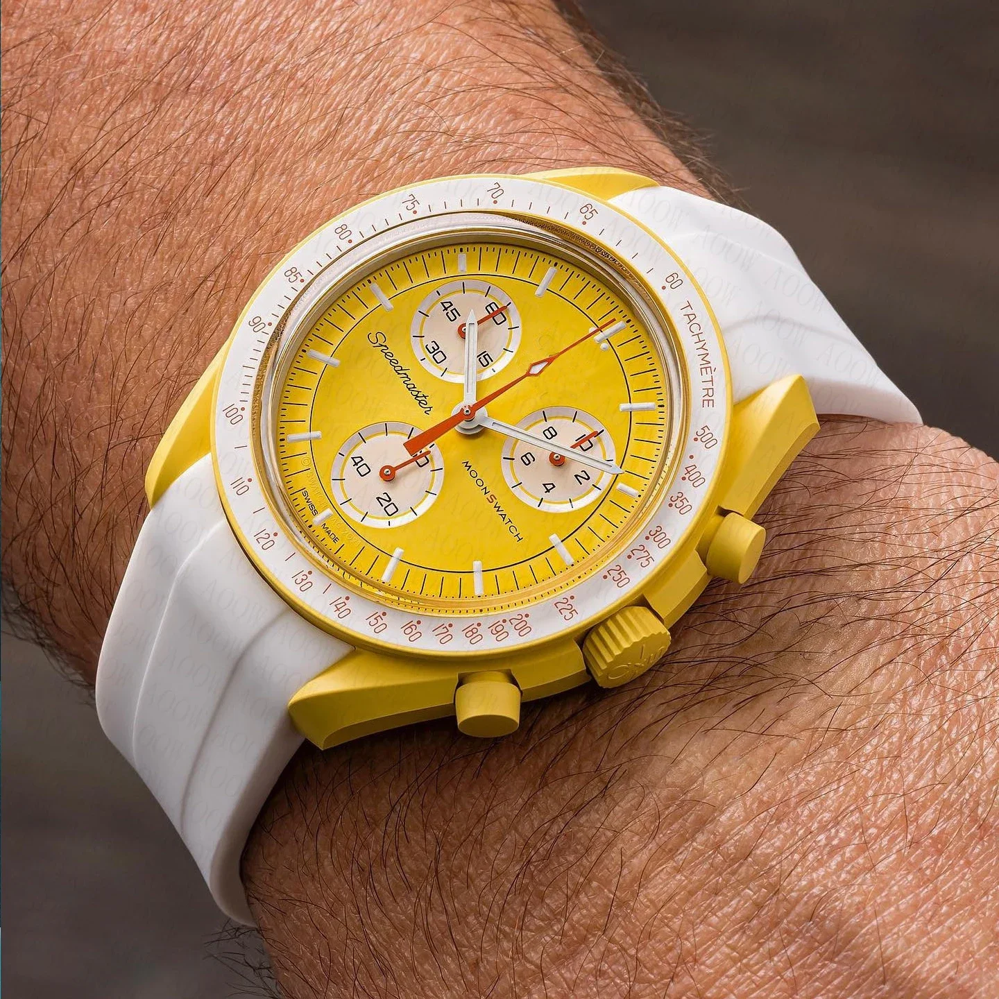 Correa de reloj para Omega X Swatch Joint MoonSwatch Speedmaster, correa de silicona de goma con extremo curvo, pulsera deportiva suave para hombres y mujeres de 20mm