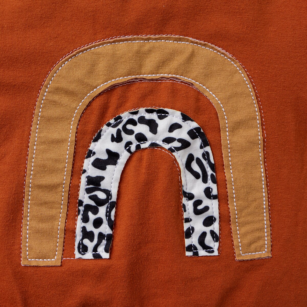 Chemise d'automne pour bébé fille, costume pantalon, haut à manches longues à col rond imprimé arc-en-ciel, pantalon léopard de jogging ample pour fille