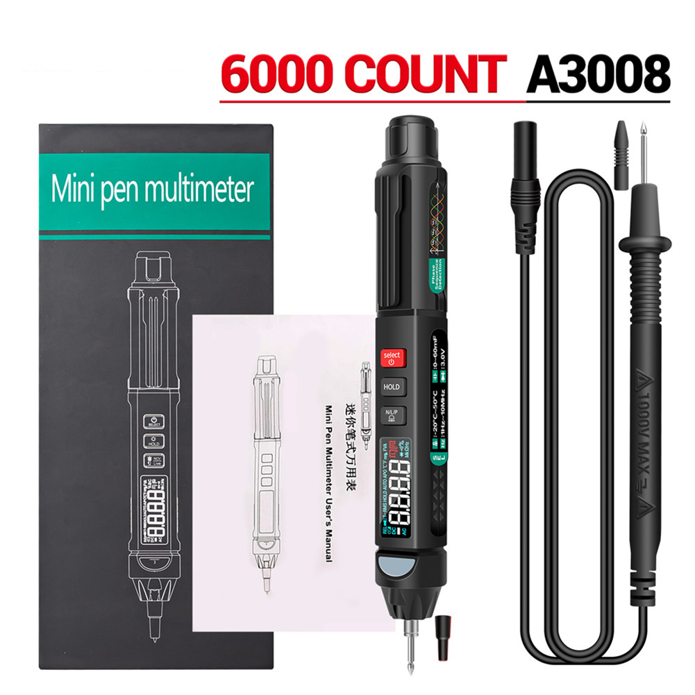A3008 Digital Multimeter 6000 Counts Tester Auto I... – Grandado