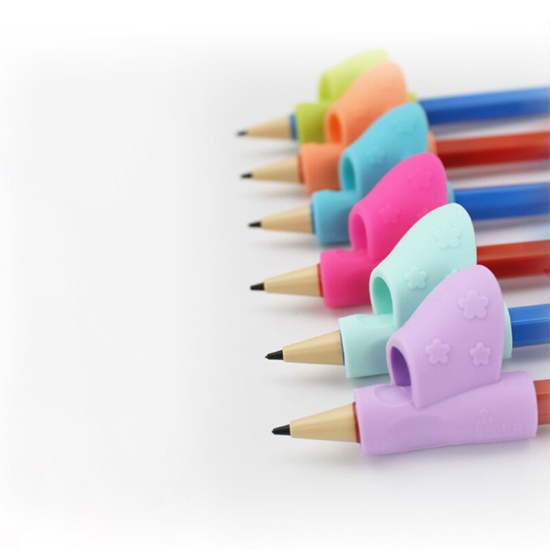 Pencil Grips Children Pen Writing Aid Handle Right Hand Write Helper Posture Correction Preschoolers Kids Pencil Learning Tool