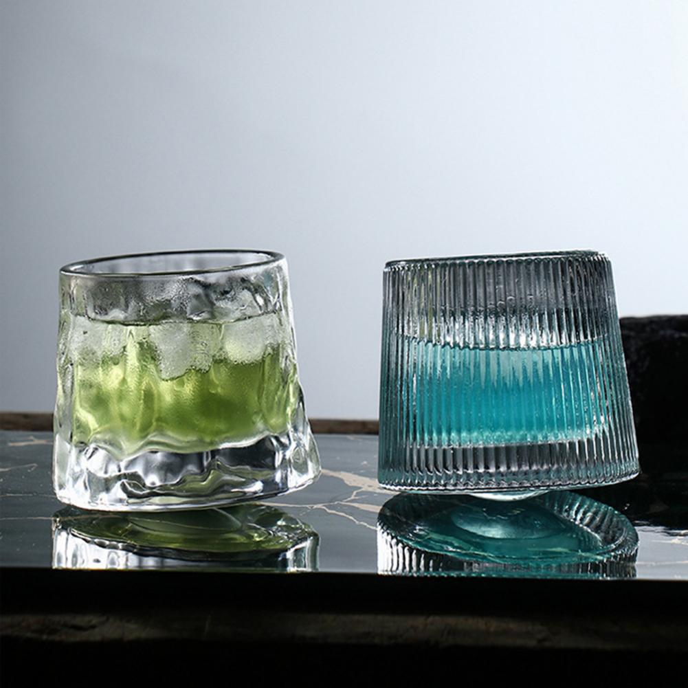 Drinken Bril Glad Rand Delicate Transparante Shaker Tumbler Bierglas Mok Bar Roterende Whisky Wijnglas