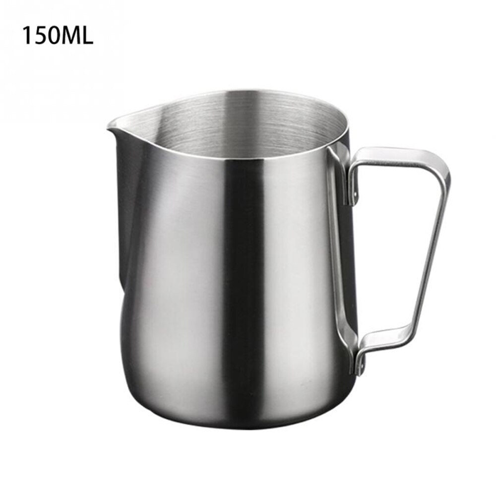 Jarra de espuma de acero inoxidable para cocina, jarro con flor, taza de café Cappuccino, tazas de leche, jarra de Metal con leche: 150ml
