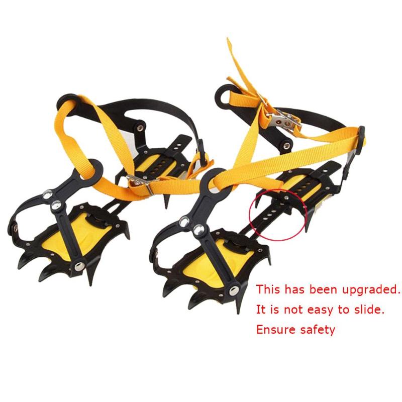 10 Studs Anti-Skid Crampon Stainless Steel Snow Ice Climbing Shoe Spikes Grips Crampons Size Adjustable Cleats Overshoes