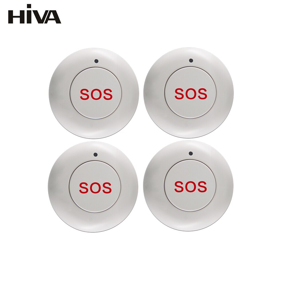 Emergency Alarm Button for Home Security Alarm Systems Smart Wireless SOS Emergency Panic Button for Solar Powered Outdoor Siren: 4PCS