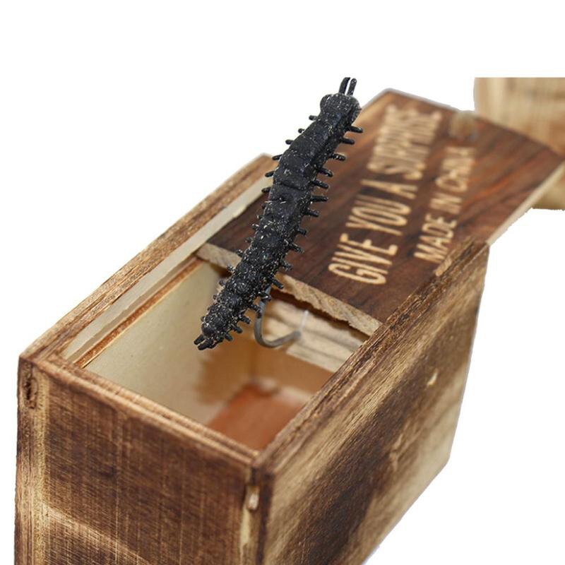 Funny Scare Box Wooden Prank Spider Hidden In Case Prank-Wooden Scarebox Interesting Novelty Play Trick Joke Toys Halloween