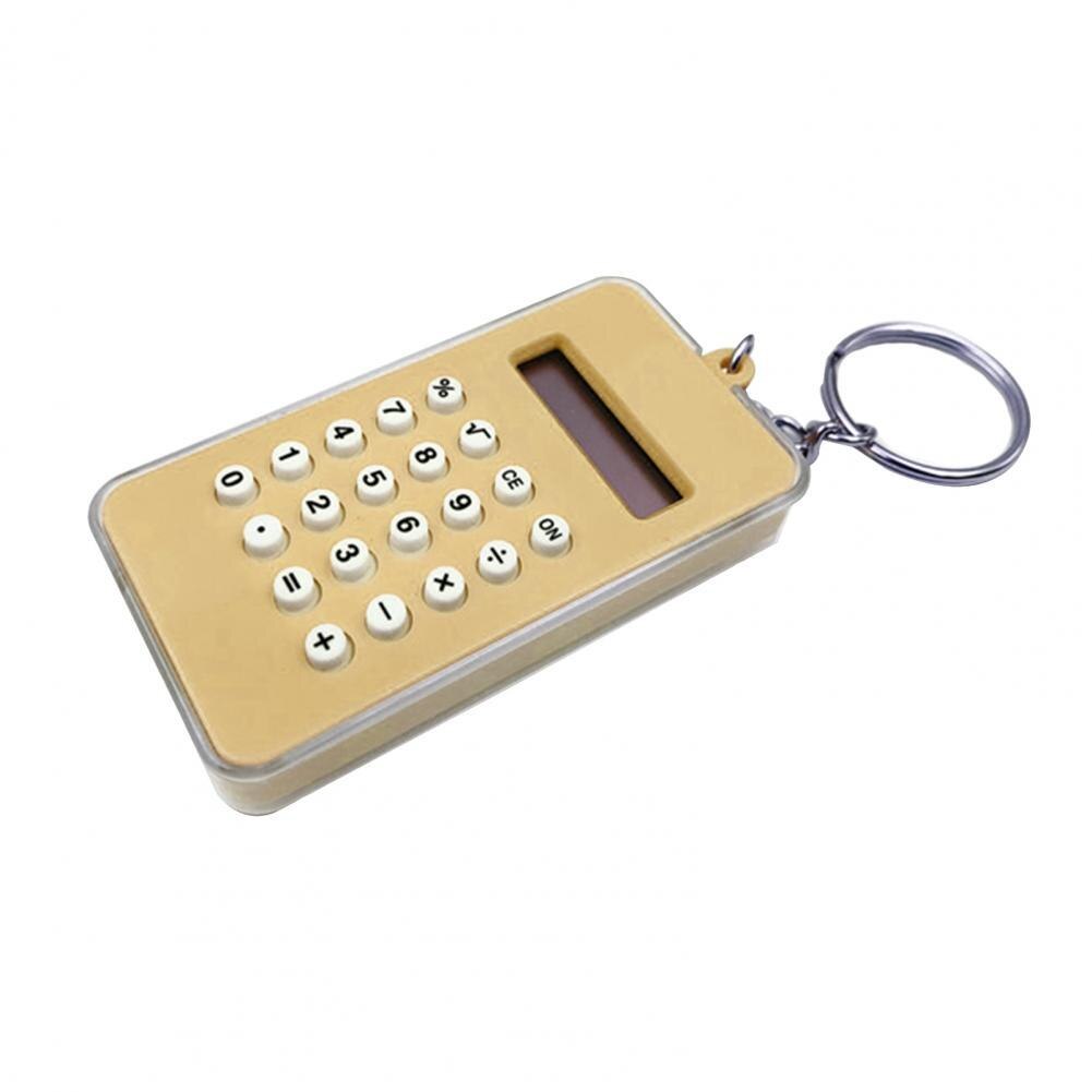 Mini Digital Calculator Kids Electronic Calculator with Keyring ABS Digital Display Pocket Calculator calculadora калькулятор: Khaki