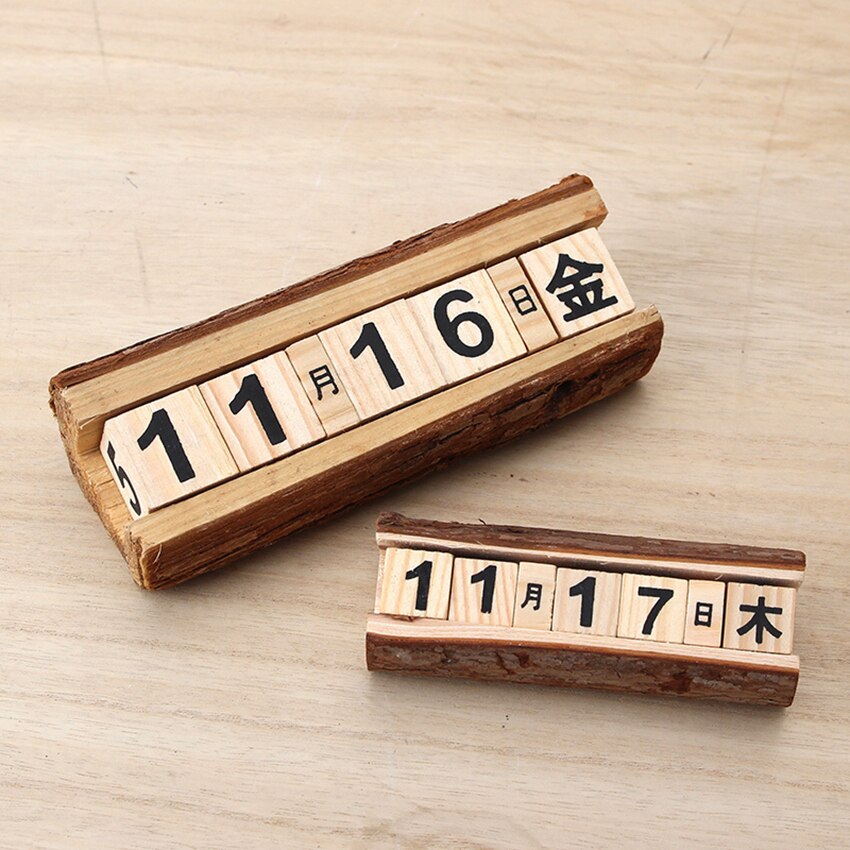 Diy houten blok eeuwigdurende kalender bureaukalender houten kalender thuiskantoordecoratie