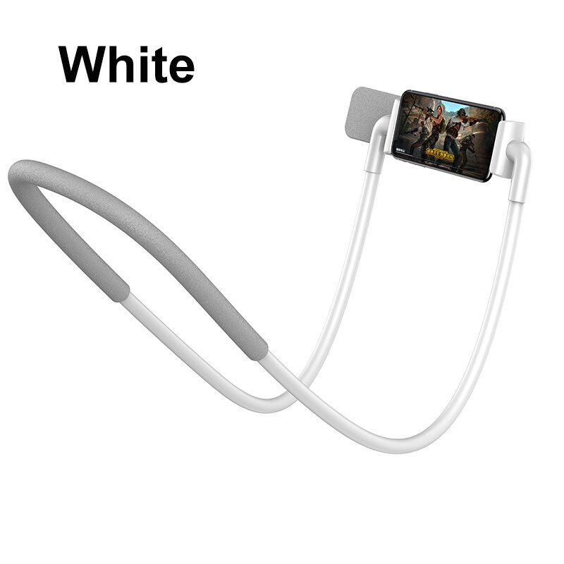 Baseus Lui Hals Telefoon Houder Stand Voor Iphone Xiaomi Tablet Universele Mobiele Telefoon Houder Flexibele Smartphone Ondersteuning Beugel: WHITE