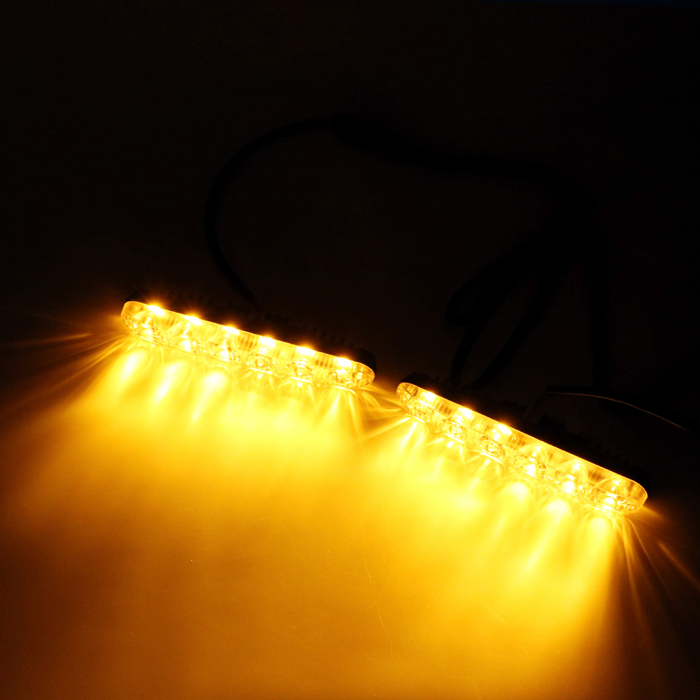 1 paire universelle lumière du jour style de voiture étanche DRL voiture diurne lumière LED clignotants indicateurs Auto feux de jour