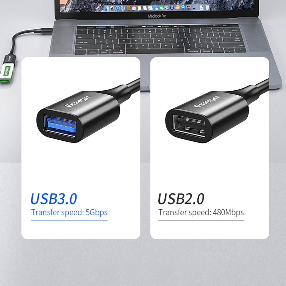 Essager USB C Per Adattatore USB OTG Cavo USB di Tipo C a USB 3.0 Adattatore Femmina Per Macbook Samsung S10 huawei Tipo-C USB-C Adattatore